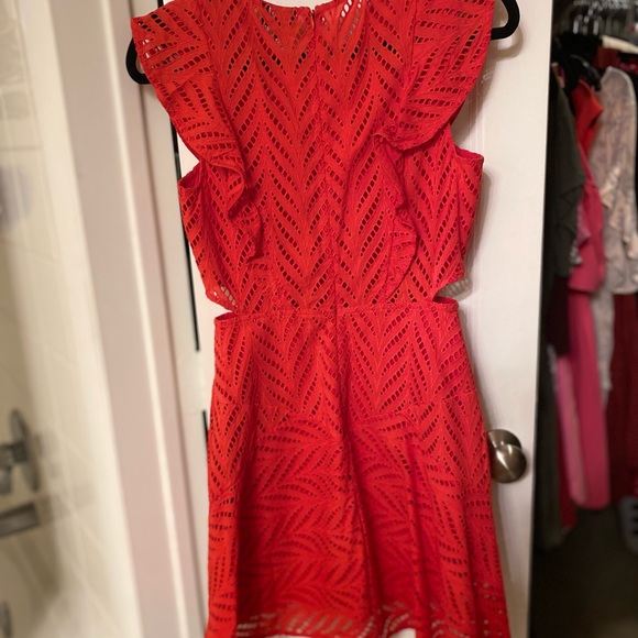 NWT Bardot Kira Cutout Ruffled Fit & Flare Dress - Picture 3 of 7